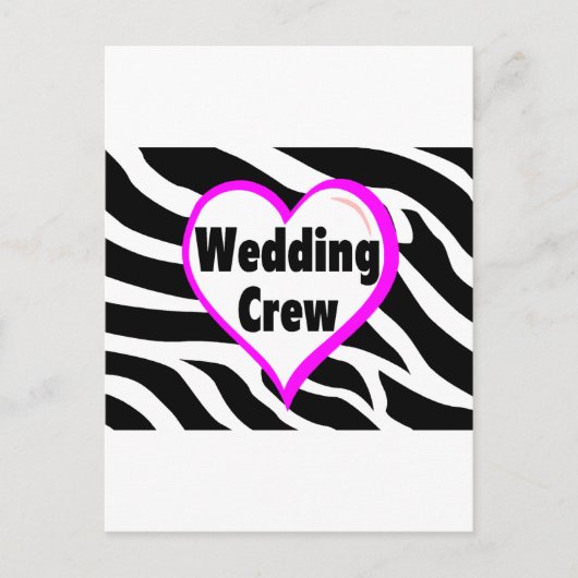 Hochzeitsstiftung (Herz Zebra Print) Postkarte (Vorderseite)