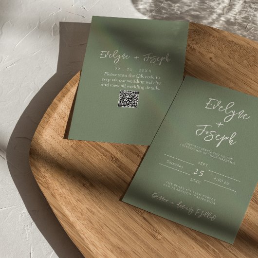Hochzeitsstiftung mit Minimalistischem QR-Code Einladung