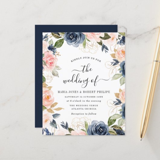 Hochzeitsstiftung mit Schriftzeichen und Hochzeits (Vorderseite/Rückseite Beispiel)