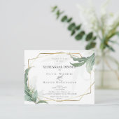 Hochzeitsstiftung | Moderne elegante tropische Blä Einladung (Stehend Vorderseite)