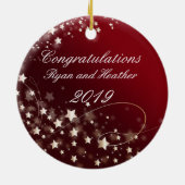 Hochzeitsstiftung Neue Zuhause Red Keramik Ornament (Hinten)