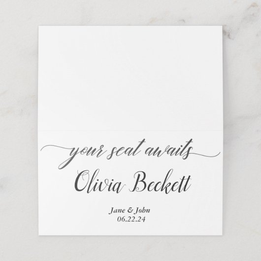 Hochzeitsstiftung Platzkarte (Außenseite Aufgefaltet)