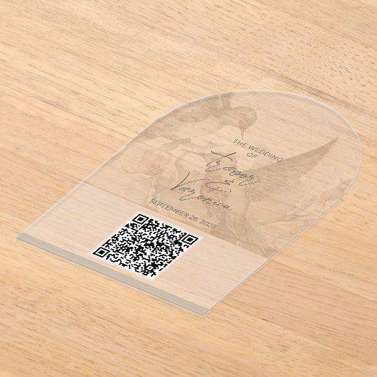 Hochzeitsstiftung QR Code Hummingbird Einladung (Ablage )