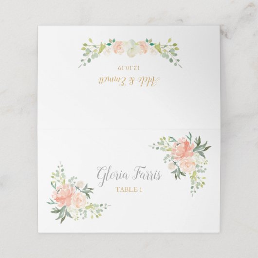 Hochzeitsstiftung | ROSE Platzkarte (Außenseite Aufgefaltet)