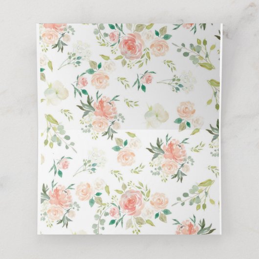 Hochzeitsstiftung | ROSE Platzkarte (Innenseite Aufgefaltet)