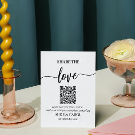 Hochzeitsstimmen des Liebe-Fotos QR-Code Sockelschild