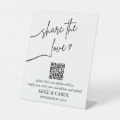 Hochzeitsstimmen des Liebe-Fotos QR-Code Sockelschild (Vorderseite)