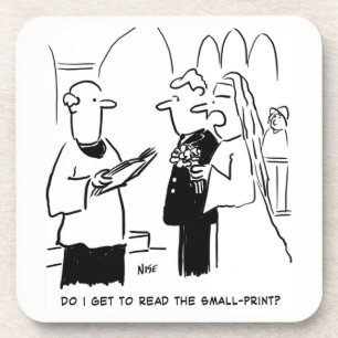 Hochzeitsstimmen kleine Druckschrift Vicar und Bra Getränkeuntersetzer