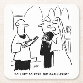 Hochzeitsstimmen kleine Druckschrift Vicar und Bra Rechteckiger Pappuntersetzer