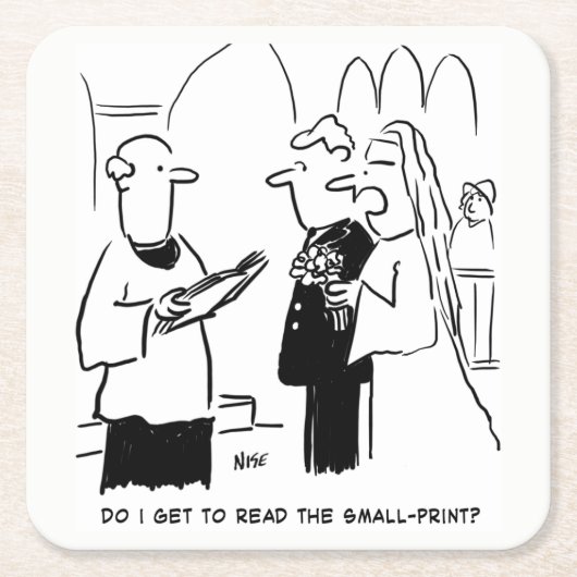 Hochzeitsstimmen kleine Druckschrift Vicar und Bra Rechteckiger Pappuntersetzer (Vorderseite)