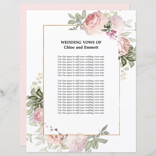 Hochzeitsstimmen Rosa Rose (Vorne/Hinten)