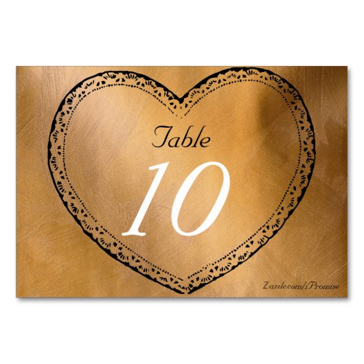 Hochzeitsstimmung bei Kupferherzen der Tischnummer (Vorderseite)