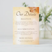 Hochzeitsstimmung im Herbst - Ahornleaf Begleitkarte (Stehend Vorderseite)