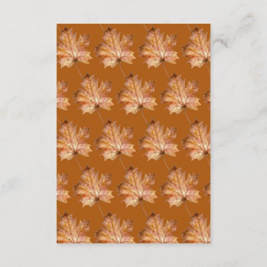 Hochzeitsstimmung im Herbst - Ahornleaf Begleitkarte (Rückseite)