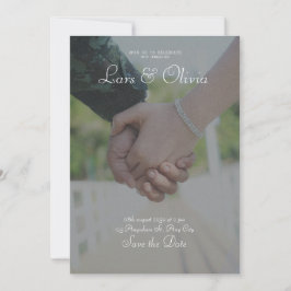 Hochzeitsstimmung in Grau und Weißbuch Einladung