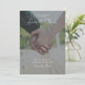 Hochzeitsstimmung in Grau und Weißbuch Einladung (Stehend Vorderseite)