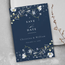 Hochzeitsstimmung in Navy Blue Elegante Wildblume