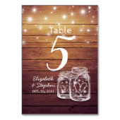 Hochzeitsstimmung + Menu Mason Jar String Light Tischnummer (Vorderseite)