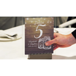 Hochzeitsstimmung + Menu Mason Jar String Light Tischnummer