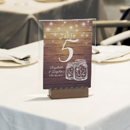 Hochzeitsstimmung + Menu Mason Jar String Light Tischnummer