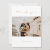 Hochzeitsstipendium, Foto, Goldschrift, Hochzeit Dankeskarte (Vorderseite)