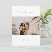 Hochzeitsstipendium, Foto, Goldschrift, Hochzeit Dankeskarte (Stehend Vorderseite)