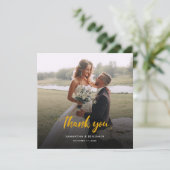 Hochzeitsstipenpaare Foto Dankeschön-Karte Einladung (Stehend Vorderseite)