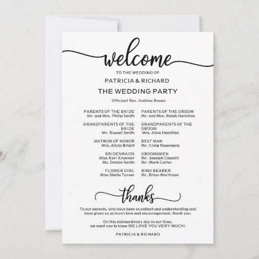 Hochzeitsstipenprogramm für Icon Chic Dankeskarte (Rückseite)