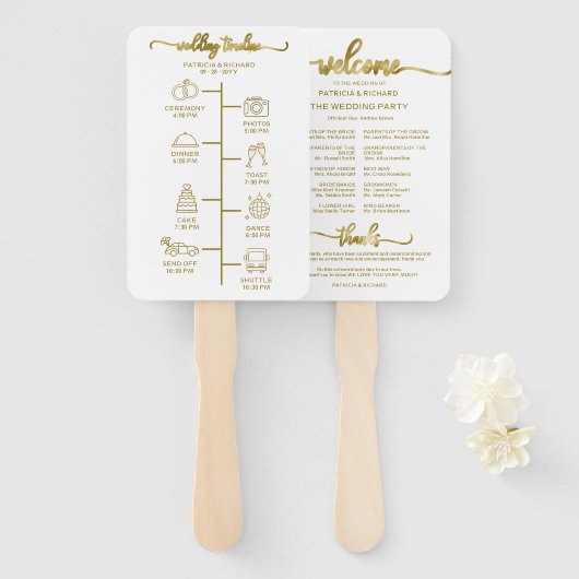 Hochzeitsstipenprogramm für Icon Chic Fächer (Vorne und Hinten)