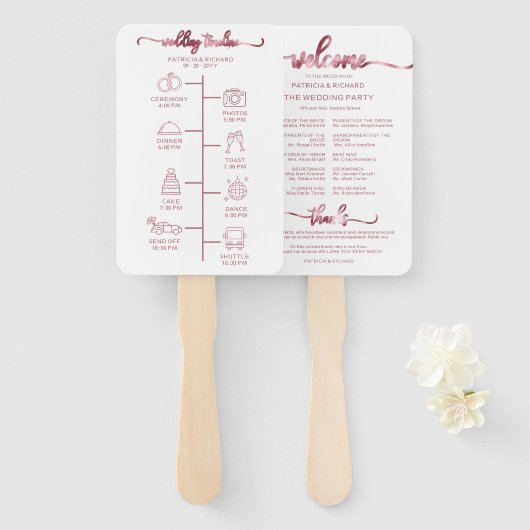 Hochzeitsstipenprogramm für Icon Chic Fächer (Vorne und Hinten)