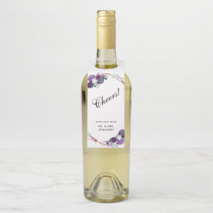 Hochzeitsstipenstische Lila Bläsergeometrie Flaschenanhänger