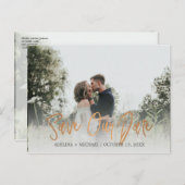 Hochzeitsstipps für Kupfergold Save the Date Ankündigungspostkarte (Vorne/Hinten)