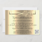 Hochzeitsstipps Gold Frame QR Imitat Einladung (Rückseite)