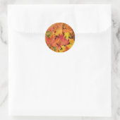 Hochzeitsstipps Herbstlaub Herbstfarben Orange Red Runder Aufkleber (Tasche)