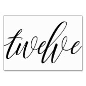 Hochzeitsstipps - Luxe Typografie - Schwarz 12 Tischnummer (Rückseite)