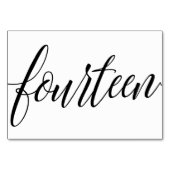 Hochzeitsstipps - Luxe Typografie - Schwarz 14 Tischnummer (Rückseite)