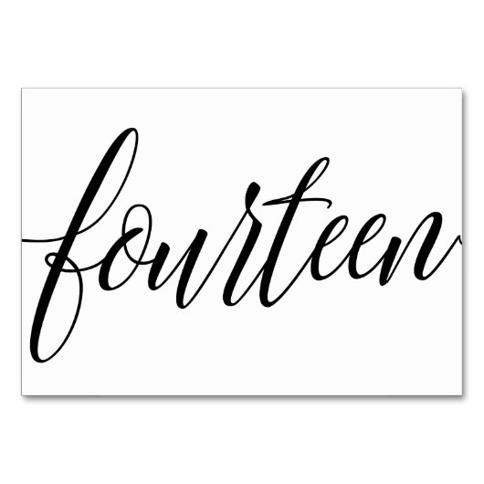 Hochzeitsstipps - Luxe Typografie - Schwarz 14 Tischnummer (Rückseite)