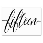Hochzeitsstipps - Luxe Typografie - Schwarz 15 Tischnummer (Rückseite)