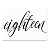 Hochzeitsstipps - Luxe Typografie - Schwarz 18 Tischnummer (Rückseite)