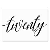 Hochzeitsstipps - Luxe Typografie - Schwarz 20 Tischnummer (Rückseite)