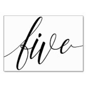 Hochzeitsstipps - Luxe Typografie (Schwarz) 5 Tischnummer (Rückseite)
