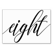 Hochzeitsstipps - Luxe Typografie (Schwarz) 8 Tischnummer (Rückseite)