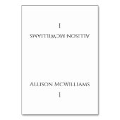 Hochzeitsstipps Platzkarten - Moderne Schwarz und Tischnummer (Vorderseite)