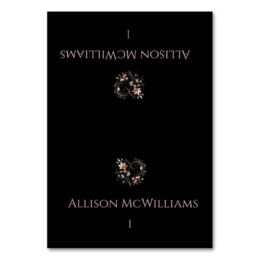 Hochzeitsstipps - Rose Gold Blume Tischnummer (Vorderseite)