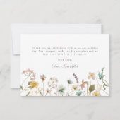 Hochzeitsstipps Wildblumen Danke Karte (Rückseite)