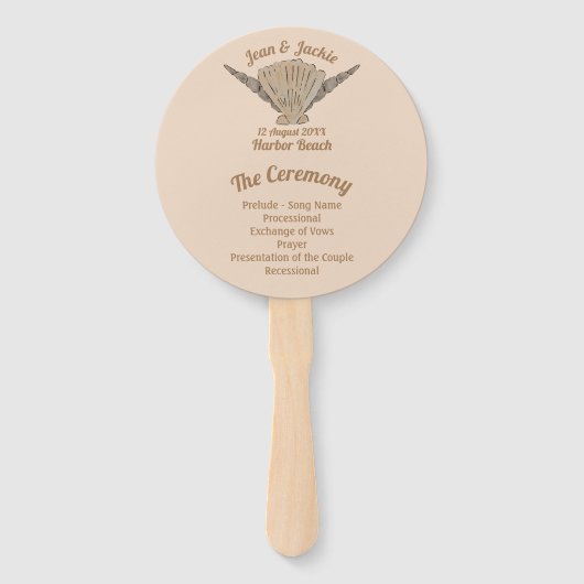 Hochzeitsstrand am Meer Muscheln Fächer (Vorderseite)