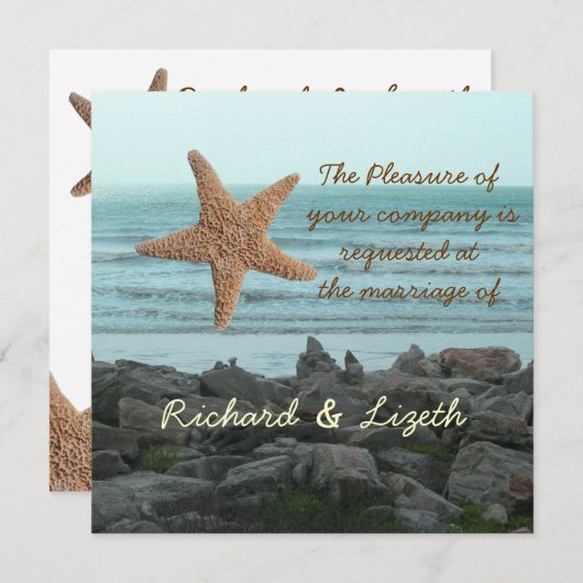 Hochzeitsstrand Einladung (Vorne/Hinten)