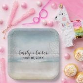 Hochzeitsstrand mit Netz Pappteller (Party)