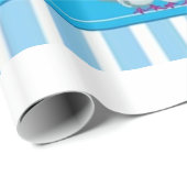 Hochzeitsstreifen, Aqua Geschenkpapier (Rolleneckpunkt)