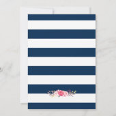 Hochzeitsstreifen für Brautparty und Silber Einladung (Rückseite)